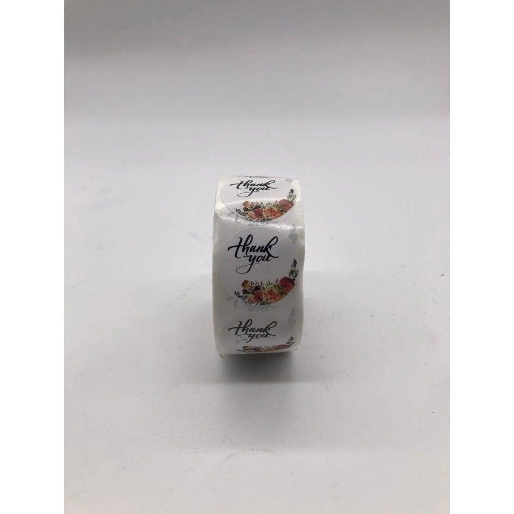 Thank You Stickers Roll Round 1in Labels‎ Floral Design 500 Pcs Durable Adhesive